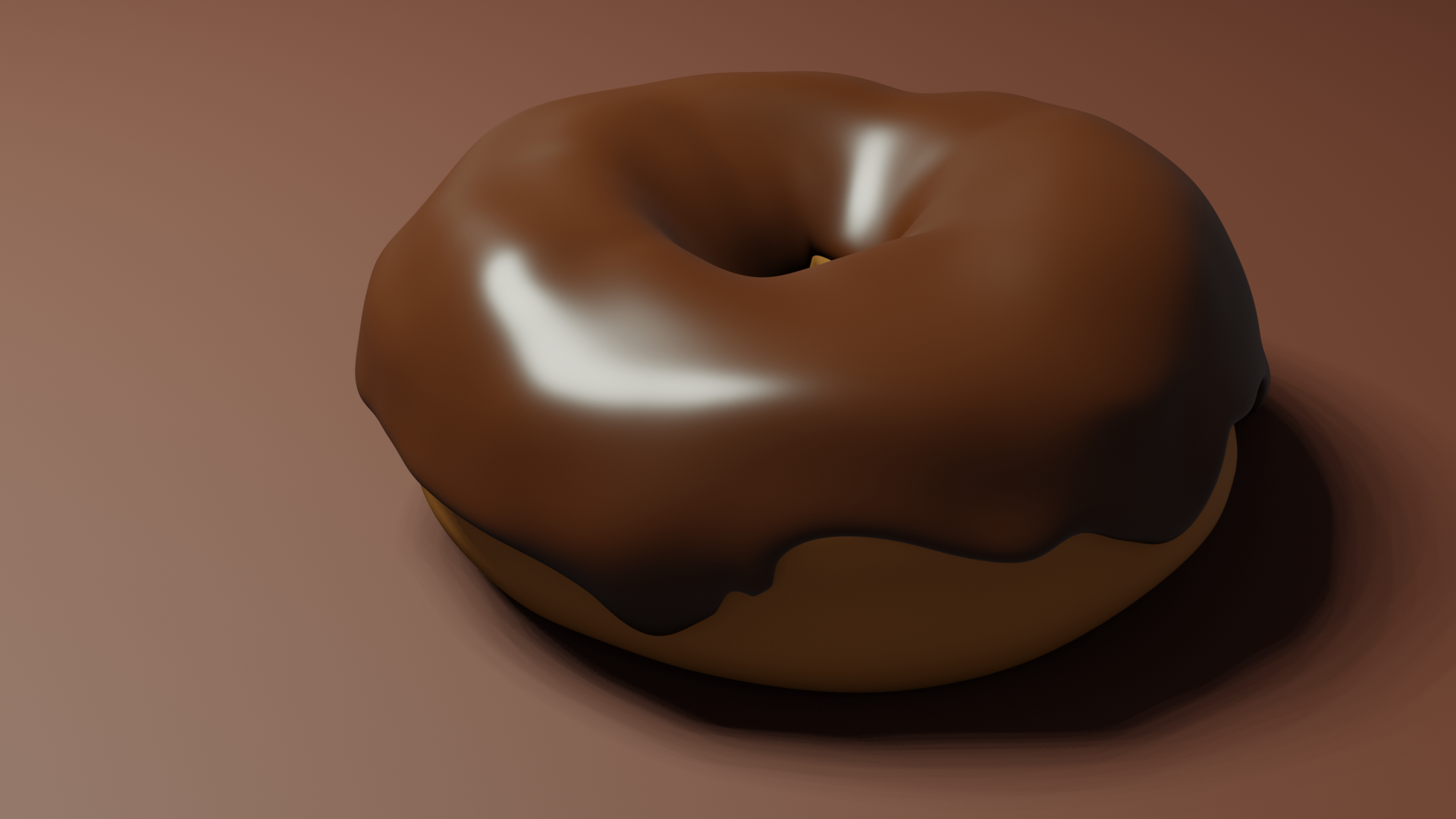 Chocolate Donut 3D render Image