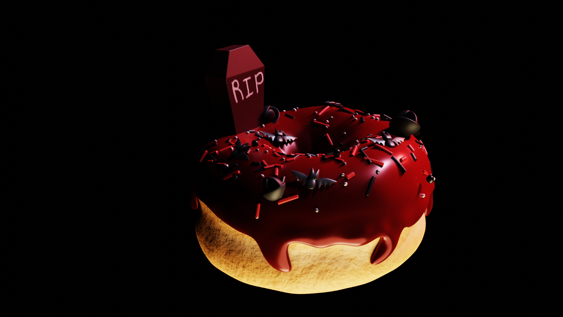 vampire donut 3d render Image